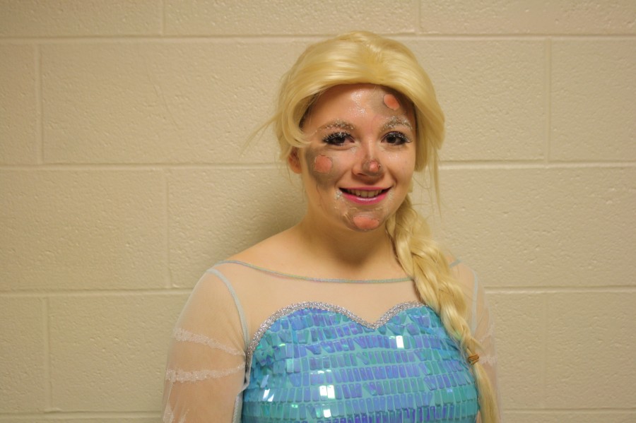 Senior Hannah Decker woke up bright and early to create her frostbitten Elsa look 