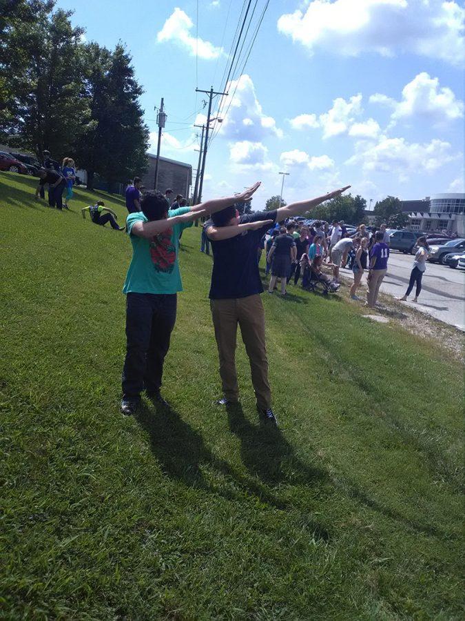 Students Dab during Fire Drill