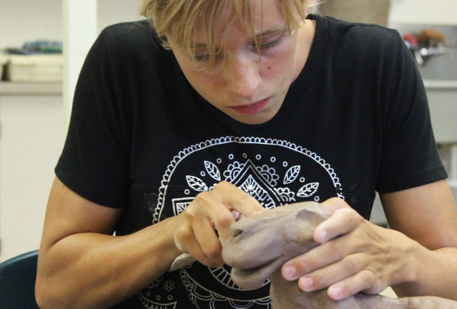Ms. Benham's sculpture class