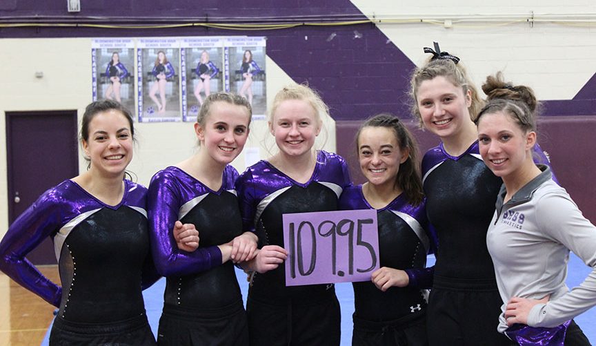 Gymnastics team flips their way to second place in Conference