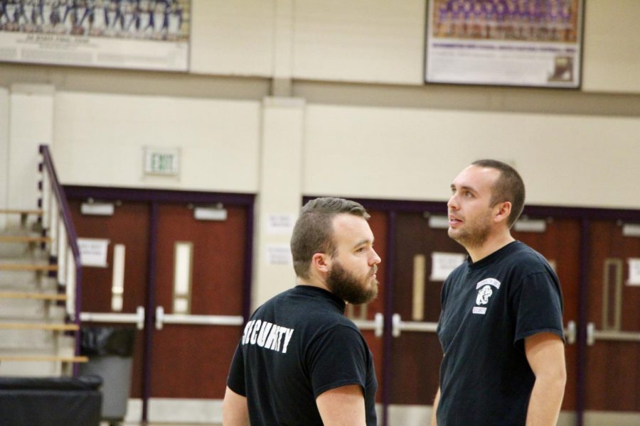 South Security guards stand after the final buzzer.  