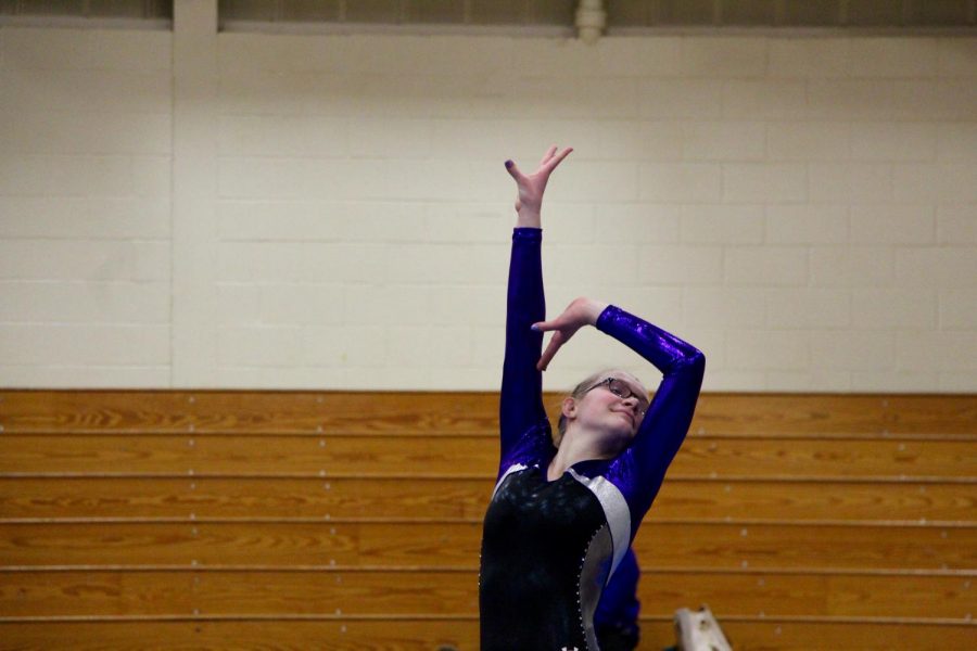 South's McKenzie Hales poses during her floor routine.