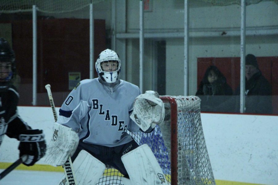 Bloomingtons Aidan Lowinger (30) defends the goal.