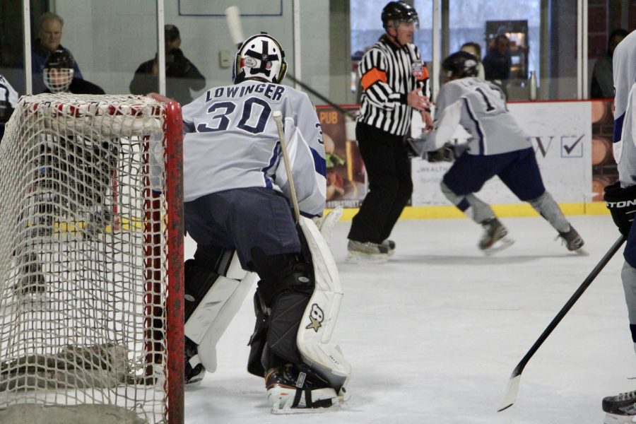 Bloomingtons Aidan Lowinger (30) defends the goal.