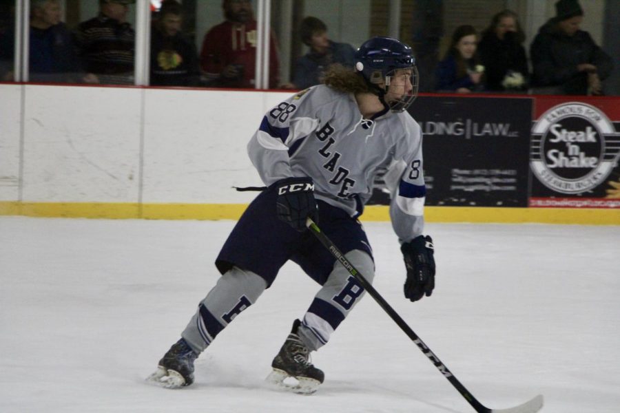 Bloomingtons Sam Franklin (88) glides on the ice.