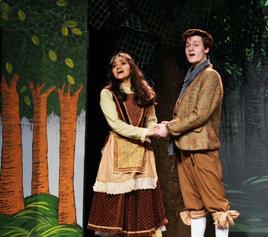 South students Jack Richards and Naina Prabhakar preform as the baker and the baker's wife. Photo Credit: Lucia Davila 