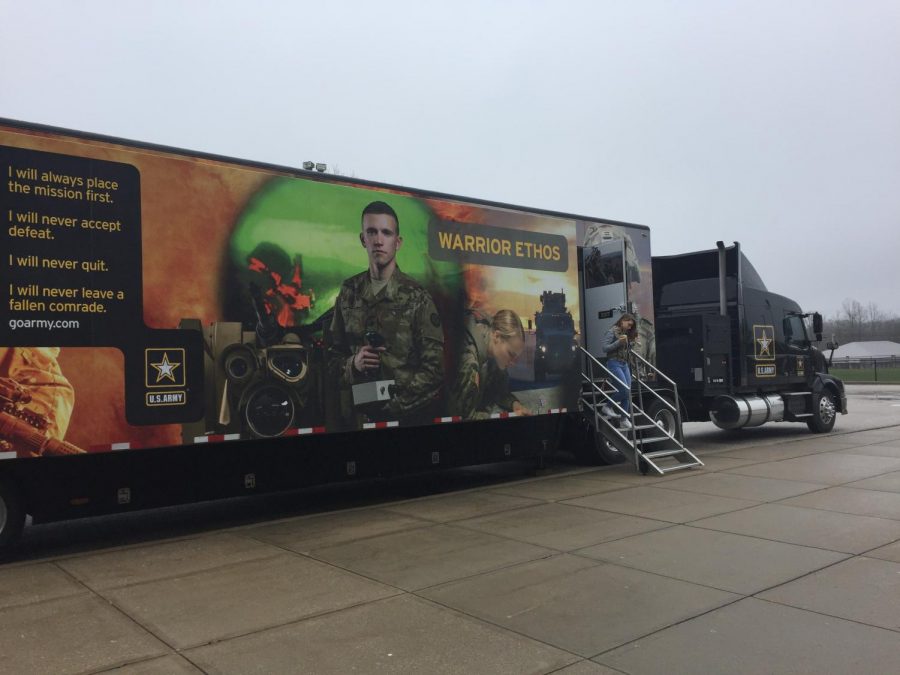 Army parks recruitment van outside of South