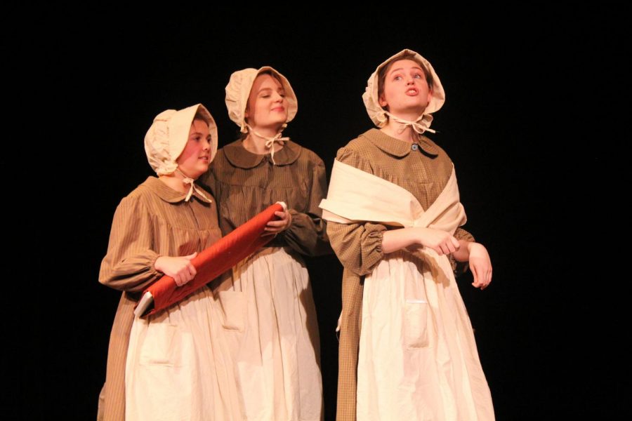 Grania Whelan, Liliana Wagner and Ava Vanderkolff perform a scene from "Quilters"