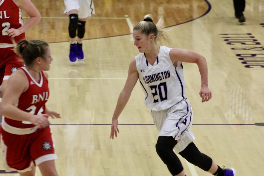 South junior Kristen Ridner (20) cuts toward the basket