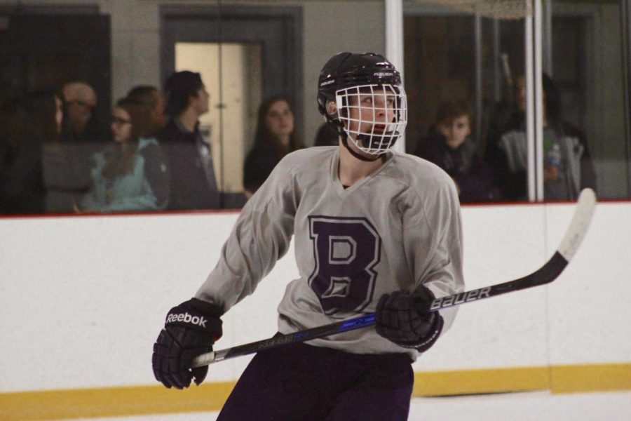 Junior Nick Stright looks to the stands after scoring a goal against Westerfield.