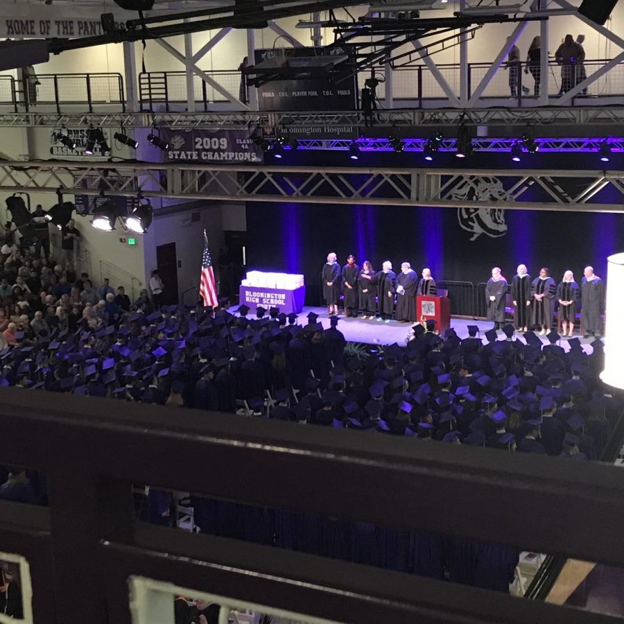 An amazing quality photo of the main stage at graduation