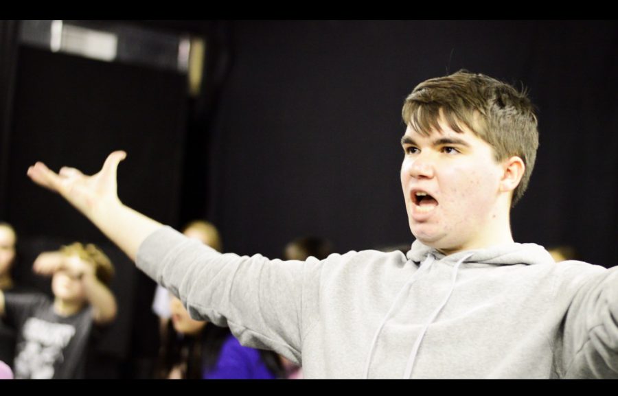 Joey McRoberts rehearses a number in Stages production of Matilda: The Musical