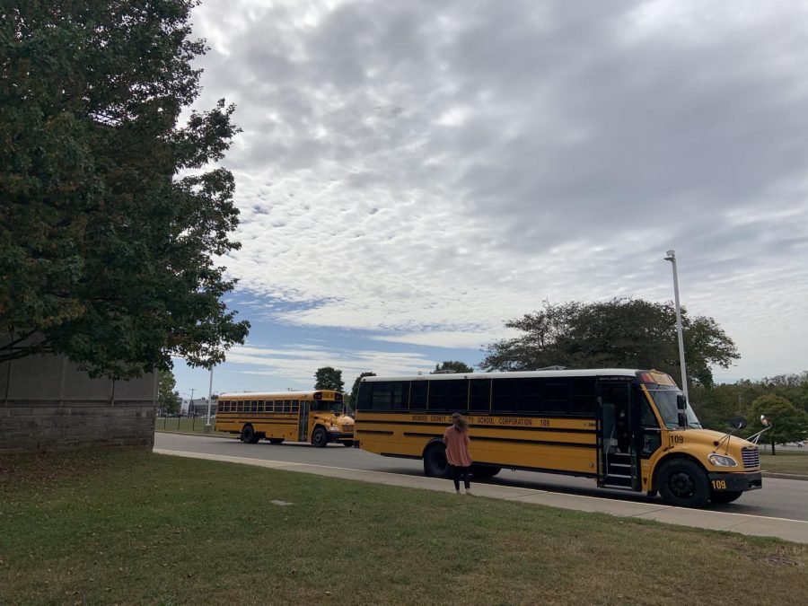 To help with social distancing measures at BHSS, school buses are now leaving in staggered waves, some starting to leave as early as 2:35 in the afternoon. This helps students avoid crowding -- and getting to leave school early doesnt hurt either!