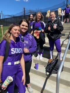 South softball players get ready to board the bus for their game against Terre Haute North. The Panthers won 8-4. 