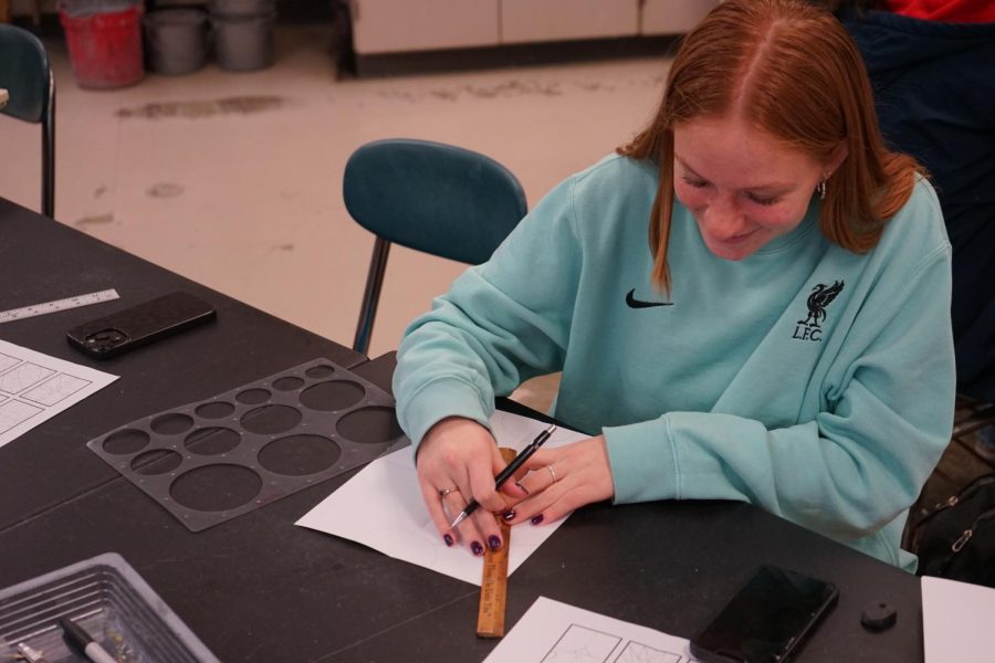 Gianina LaBella working on new stained glass project