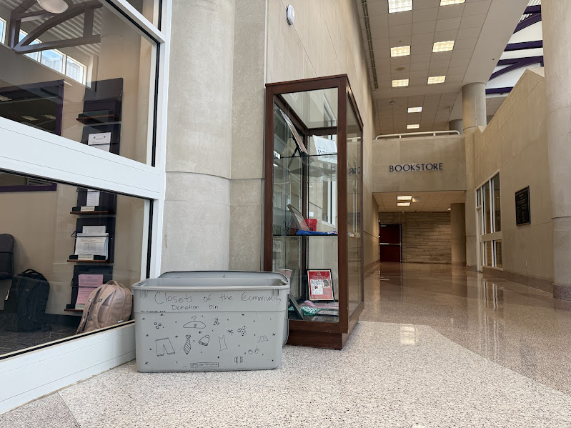 The bin for donations is in the atrium next to the main office. The club is accepting donations of lightly used clothing until Sept. 19.