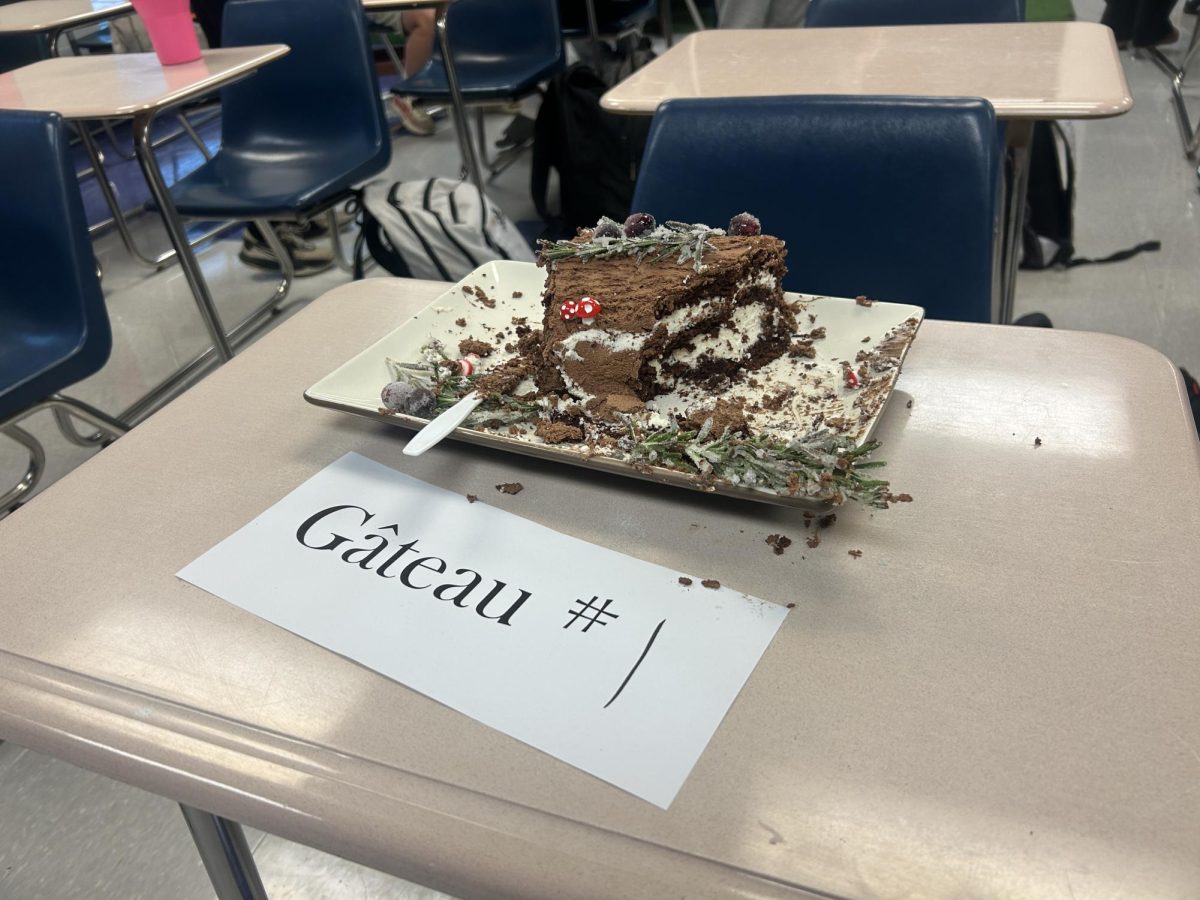 French class gets festive by baking traditional Bûche de Noël cakes